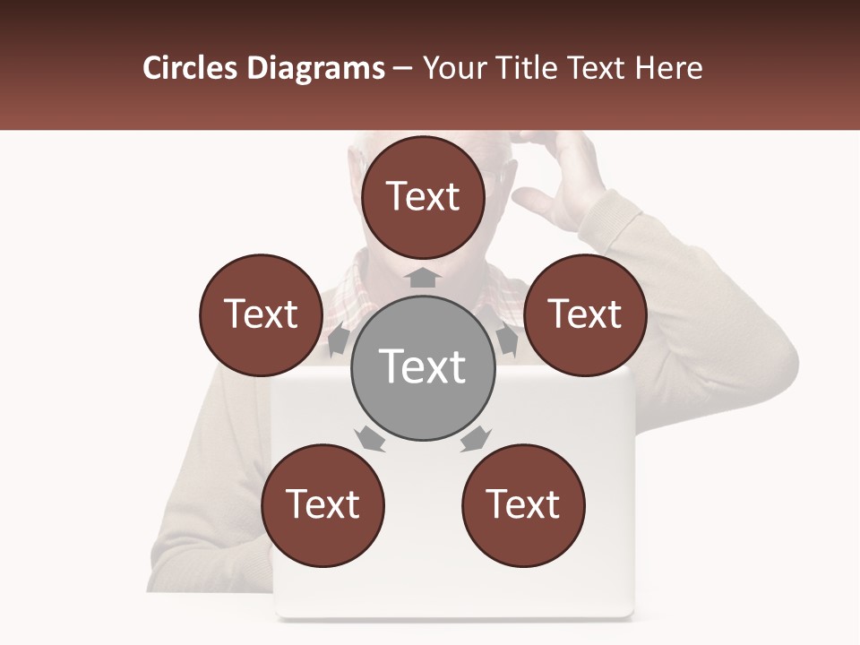 Grandfather At The Laptop PowerPoint Template