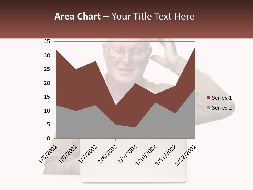 Grandfather At The Laptop PowerPoint Template