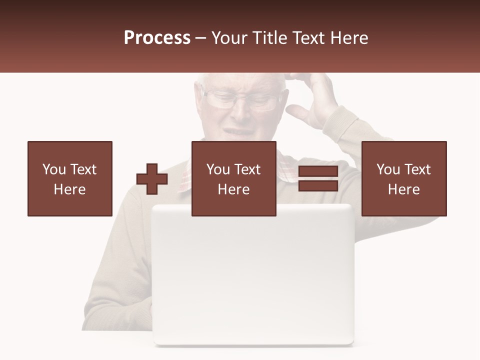 Grandfather At The Laptop PowerPoint Template