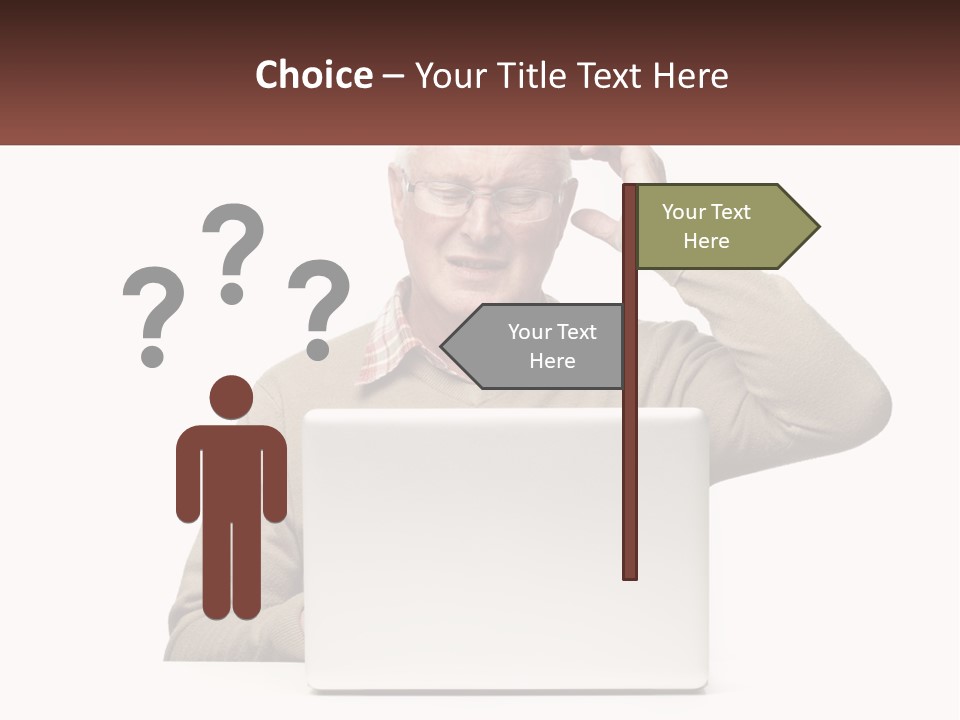 Grandfather At The Laptop PowerPoint Template