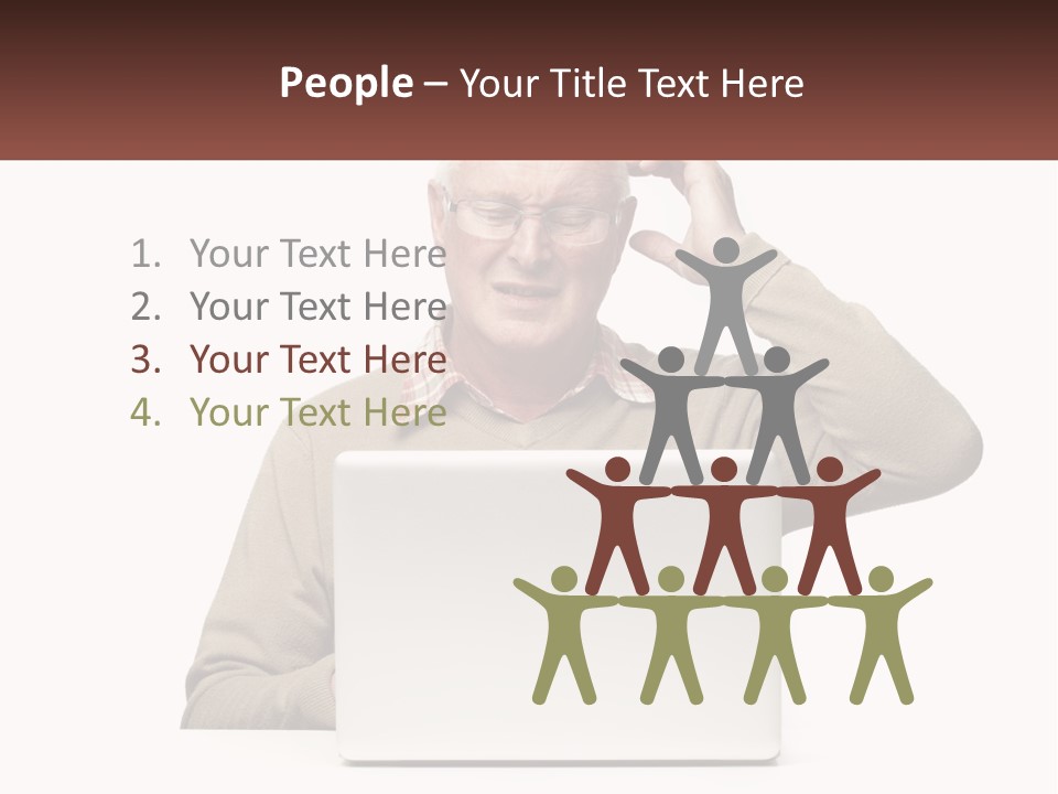 Grandfather At The Laptop PowerPoint Template