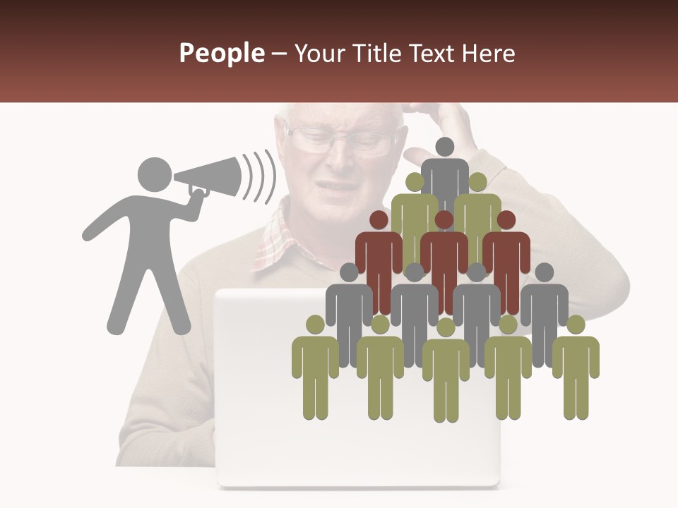 Grandfather At The Laptop PowerPoint Template