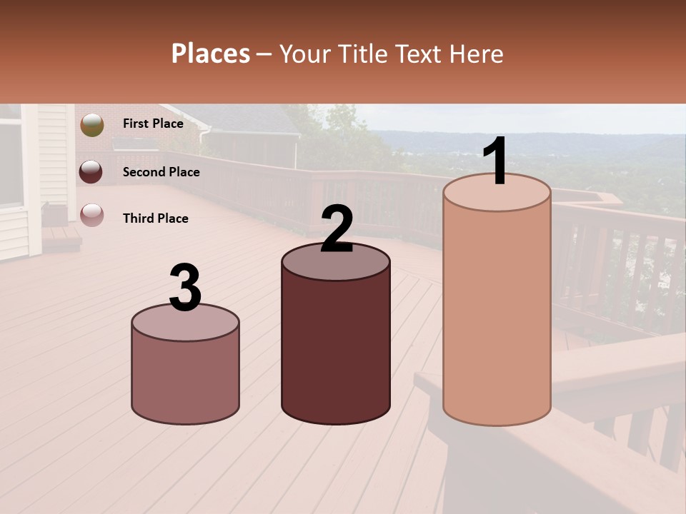 Wooden Summer Balcony With Railings PowerPoint Template