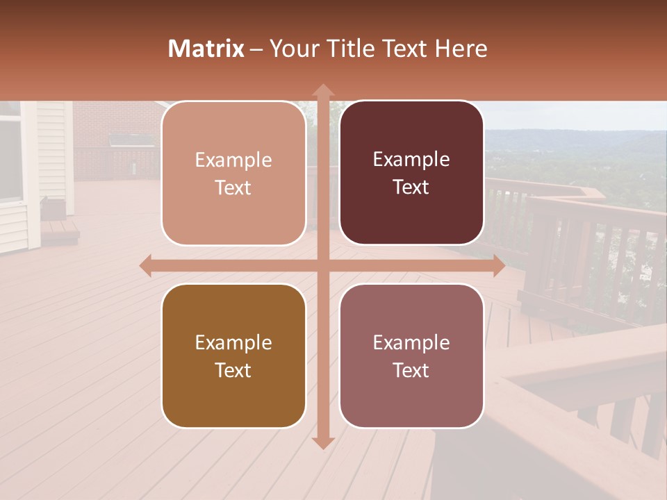 Wooden Summer Balcony With Railings PowerPoint Template