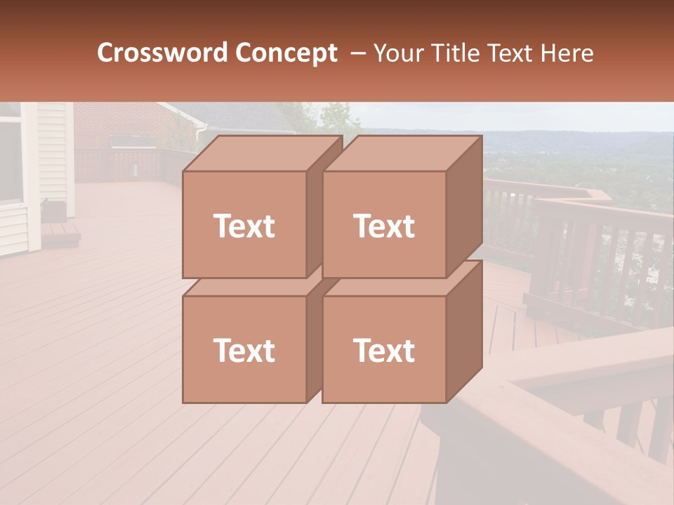 Wooden Summer Balcony With Railings PowerPoint Template