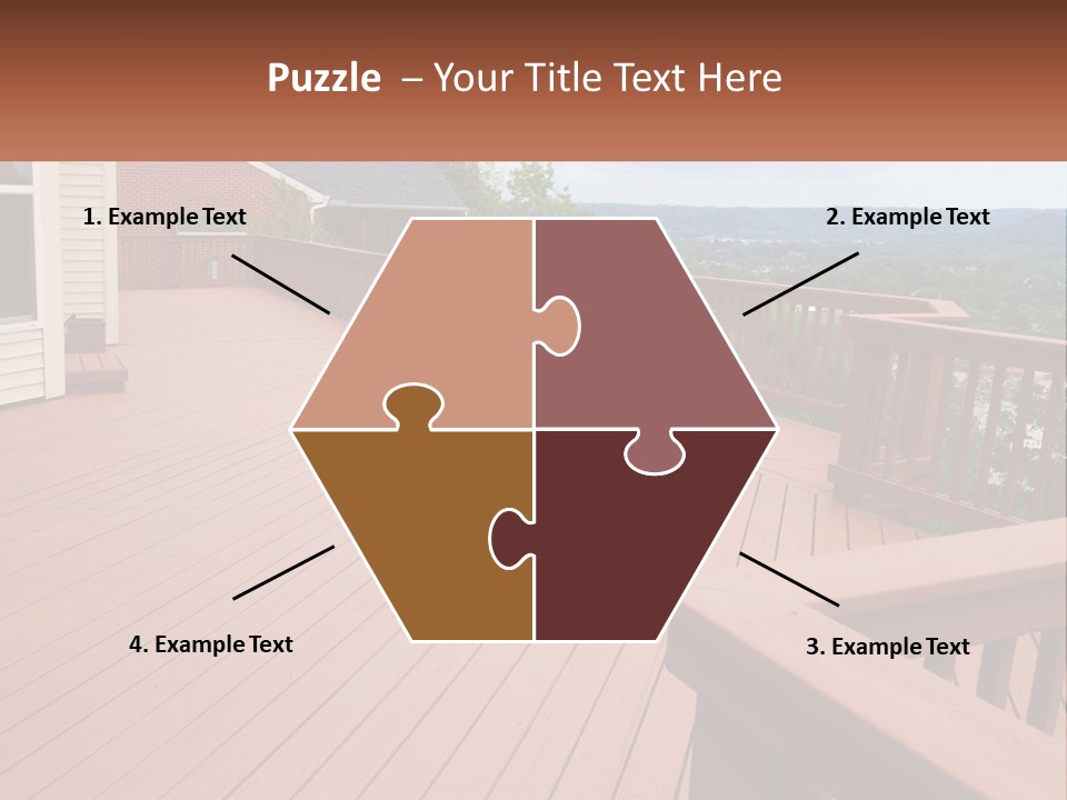 Wooden Summer Balcony With Railings PowerPoint Template