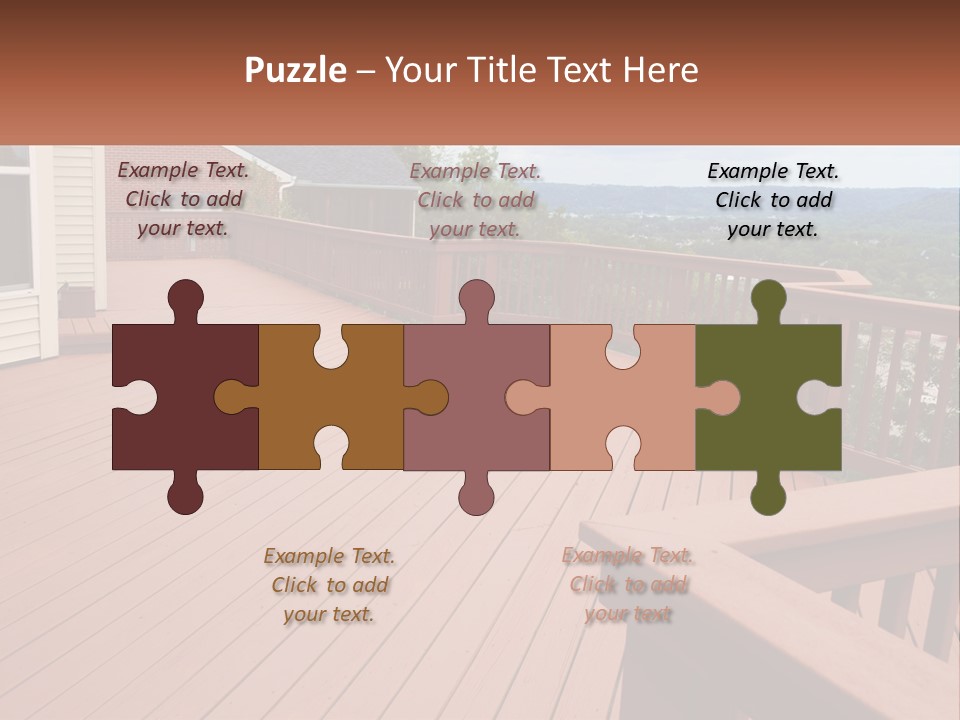 Wooden Summer Balcony With Railings PowerPoint Template