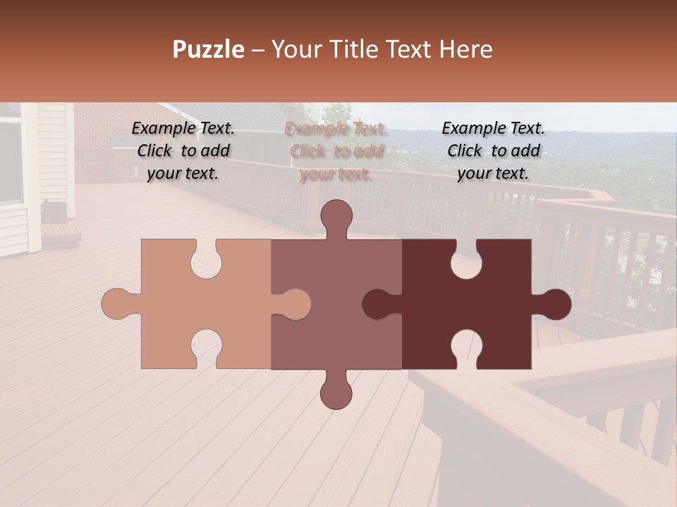 Wooden Summer Balcony With Railings PowerPoint Template