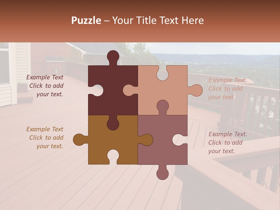 Wooden Summer Balcony With Railings PowerPoint Template