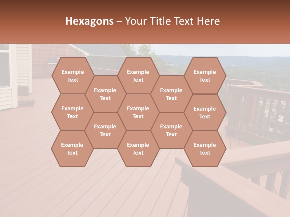 Wooden Summer Balcony With Railings PowerPoint Template