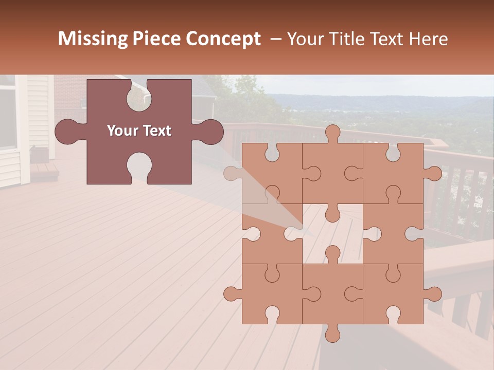 Wooden Summer Balcony With Railings PowerPoint Template