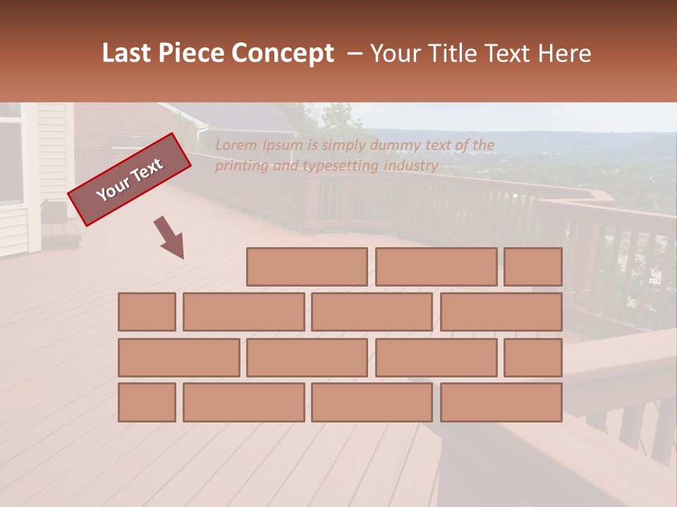 Wooden Summer Balcony With Railings PowerPoint Template