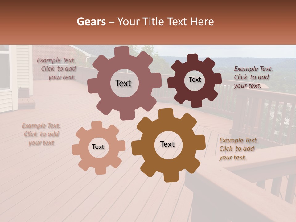 Wooden Summer Balcony With Railings PowerPoint Template