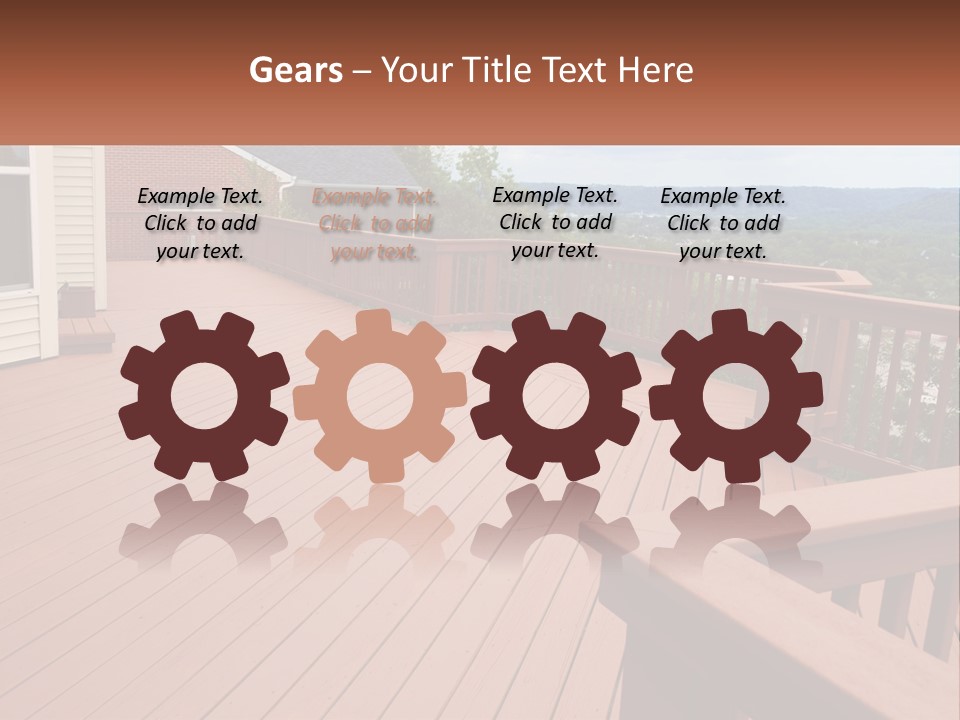 Wooden Summer Balcony With Railings PowerPoint Template