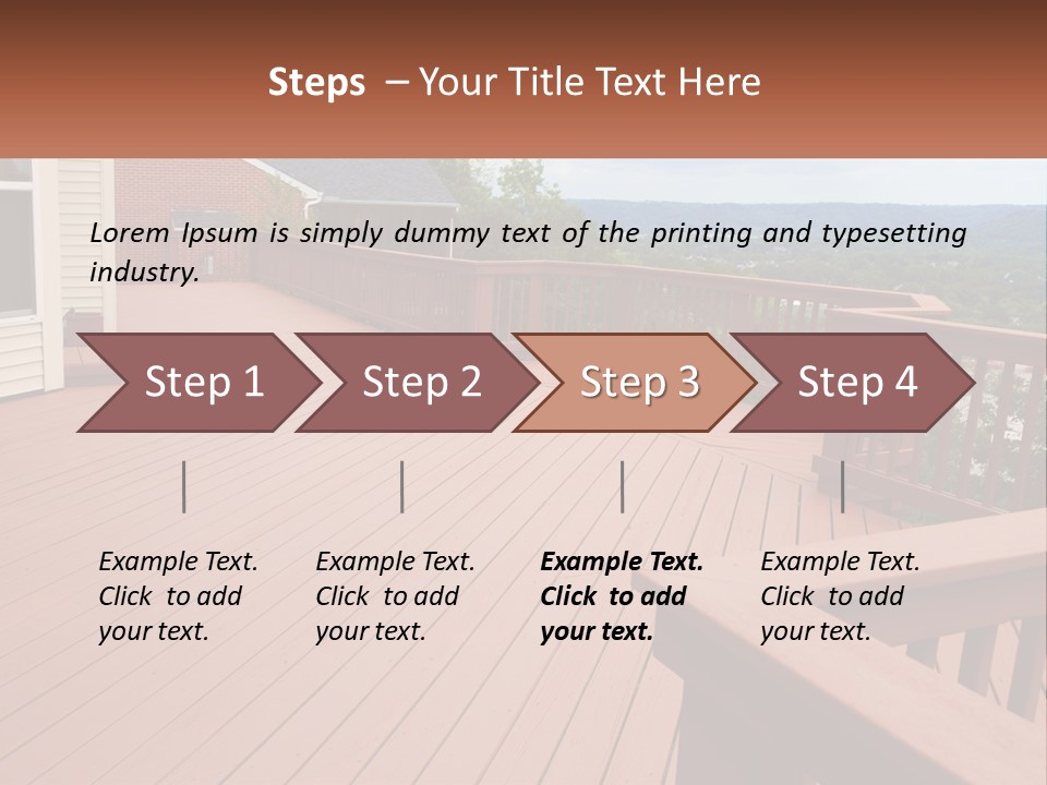 Wooden Summer Balcony With Railings PowerPoint Template