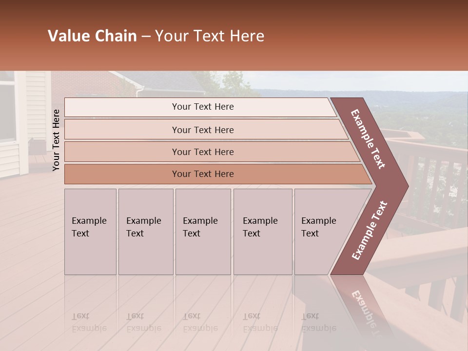 Wooden Summer Balcony With Railings PowerPoint Template