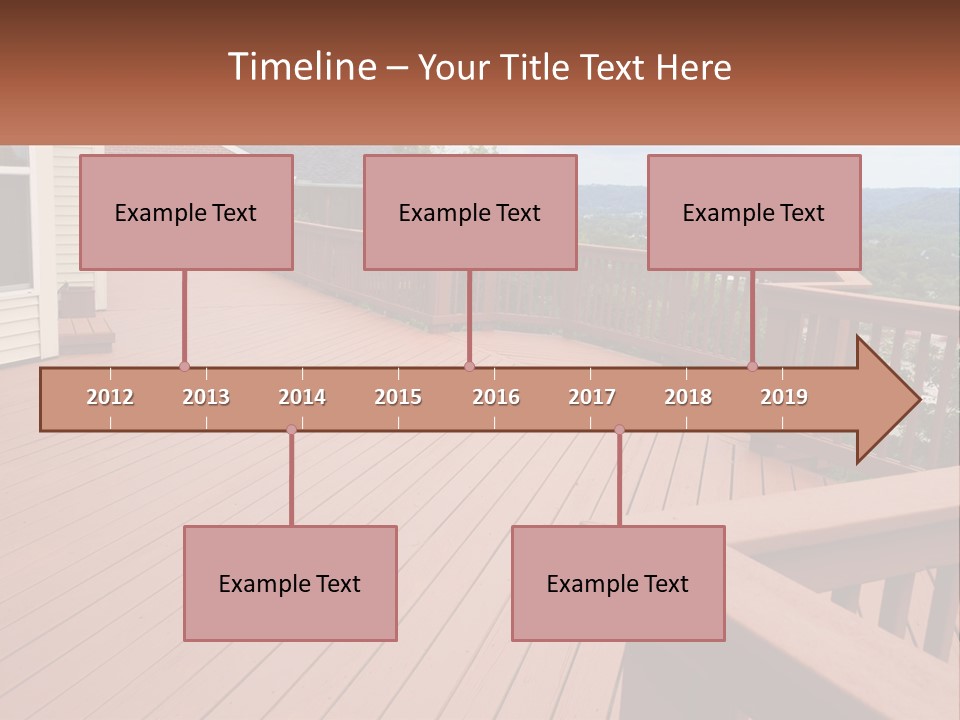 Wooden Summer Balcony With Railings PowerPoint Template