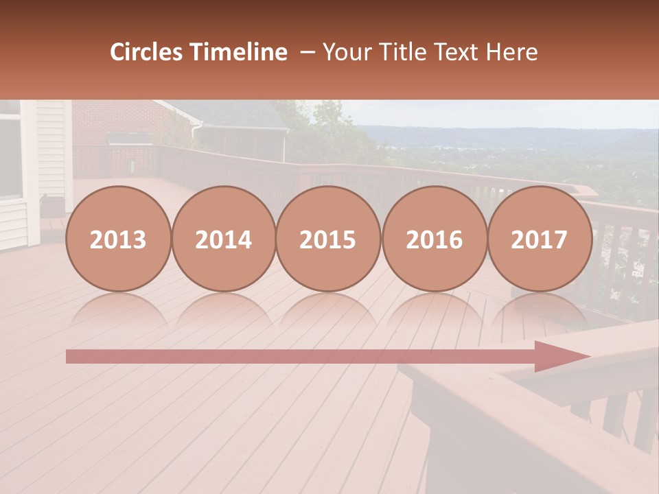 Wooden Summer Balcony With Railings PowerPoint Template