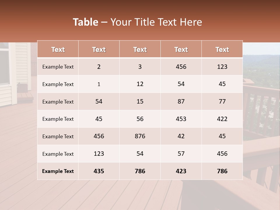 Wooden Summer Balcony With Railings PowerPoint Template
