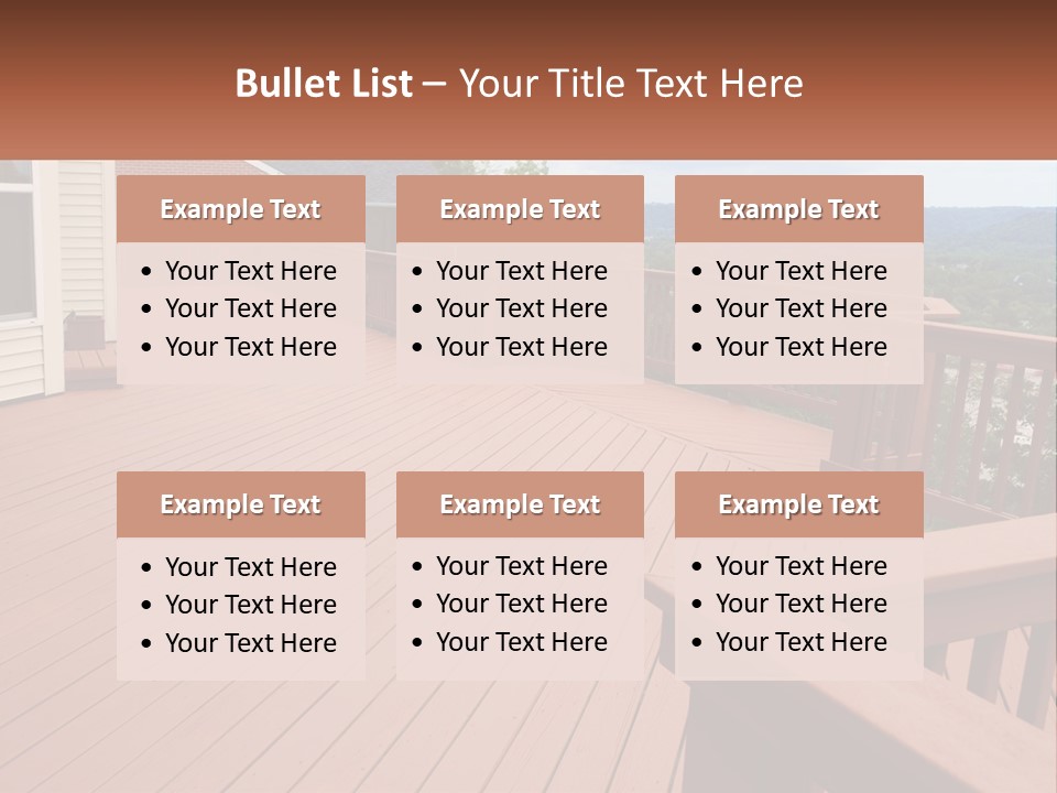 Wooden Summer Balcony With Railings PowerPoint Template