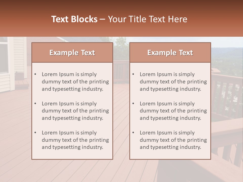 Wooden Summer Balcony With Railings PowerPoint Template