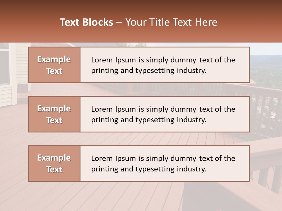 Wooden Summer Balcony With Railings PowerPoint Template