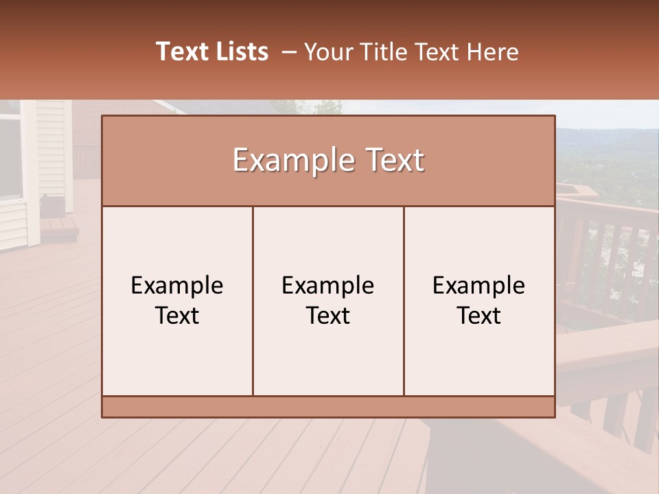 Wooden Summer Balcony With Railings PowerPoint Template