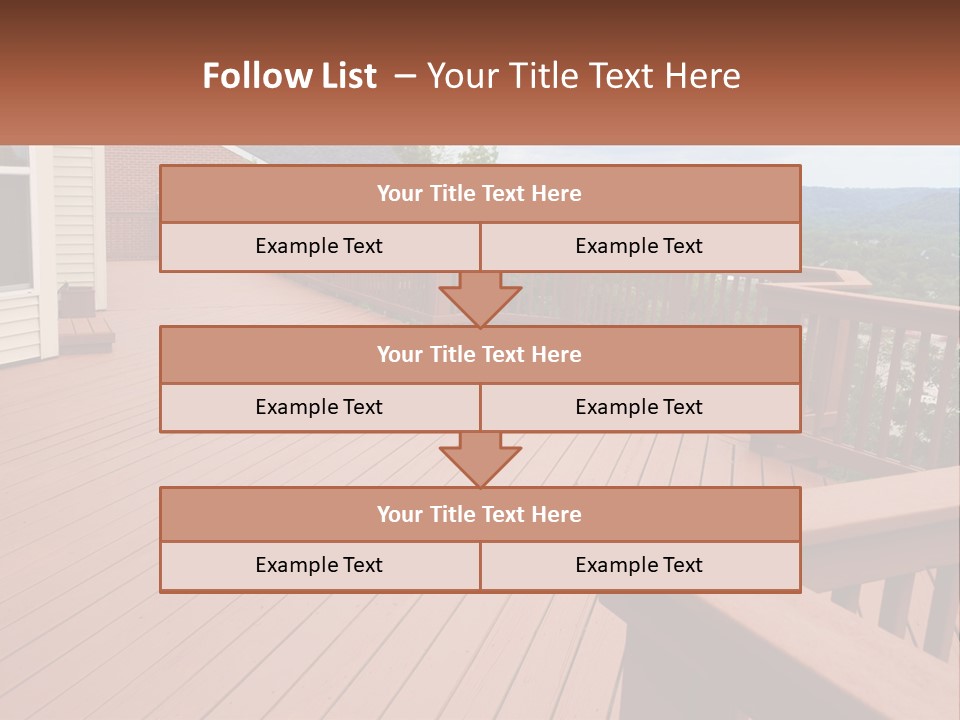 Wooden Summer Balcony With Railings PowerPoint Template