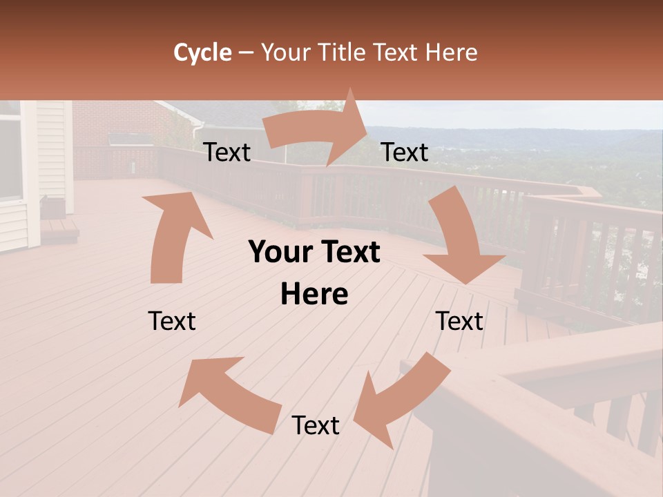 Wooden Summer Balcony With Railings PowerPoint Template