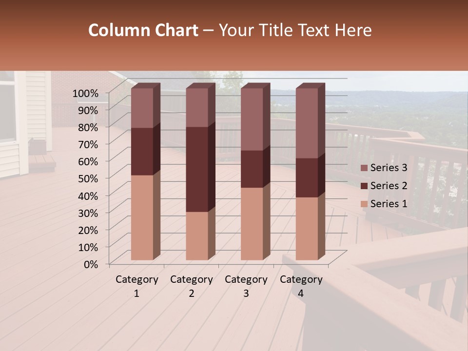 Wooden Summer Balcony With Railings PowerPoint Template