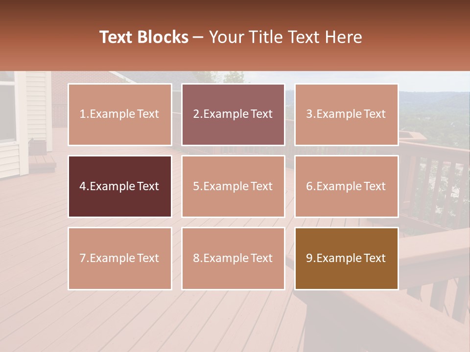 Wooden Summer Balcony With Railings PowerPoint Template