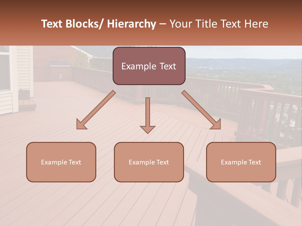 Wooden Summer Balcony With Railings PowerPoint Template