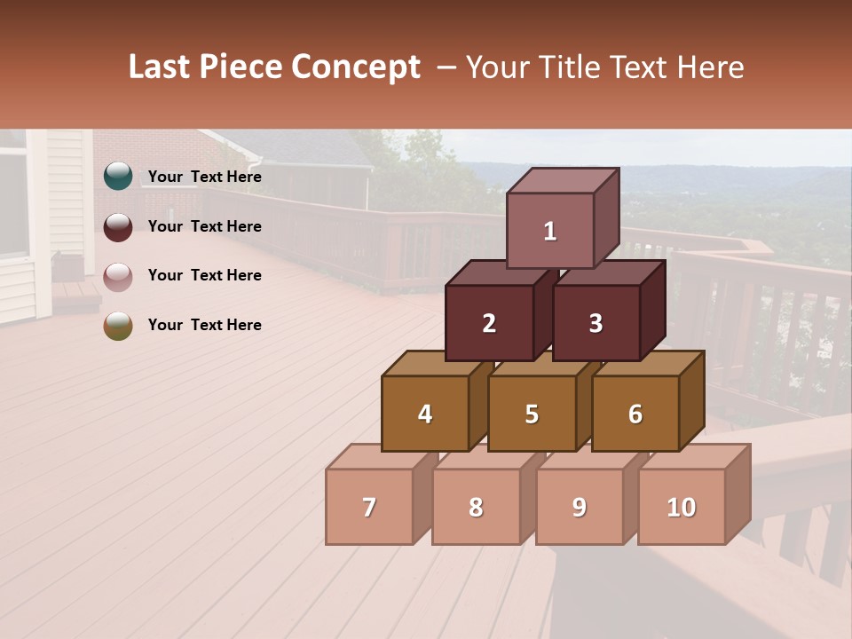 Wooden Summer Balcony With Railings PowerPoint Template