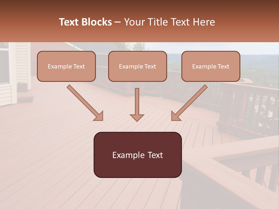 Wooden Summer Balcony With Railings PowerPoint Template