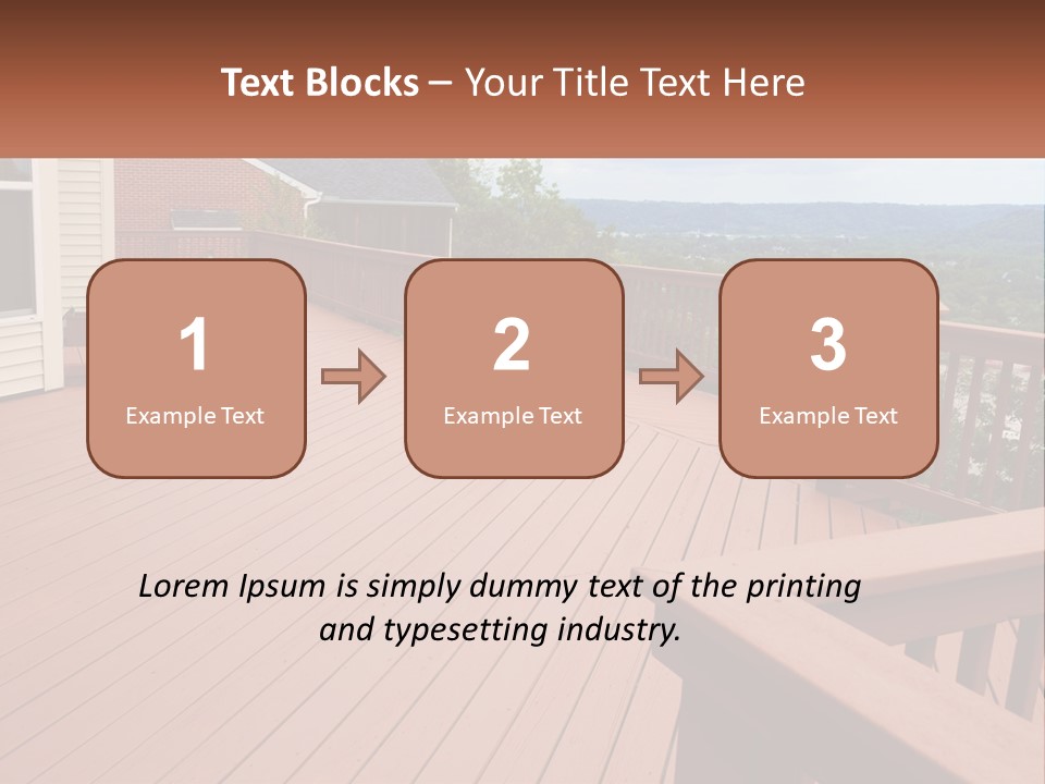 Wooden Summer Balcony With Railings PowerPoint Template