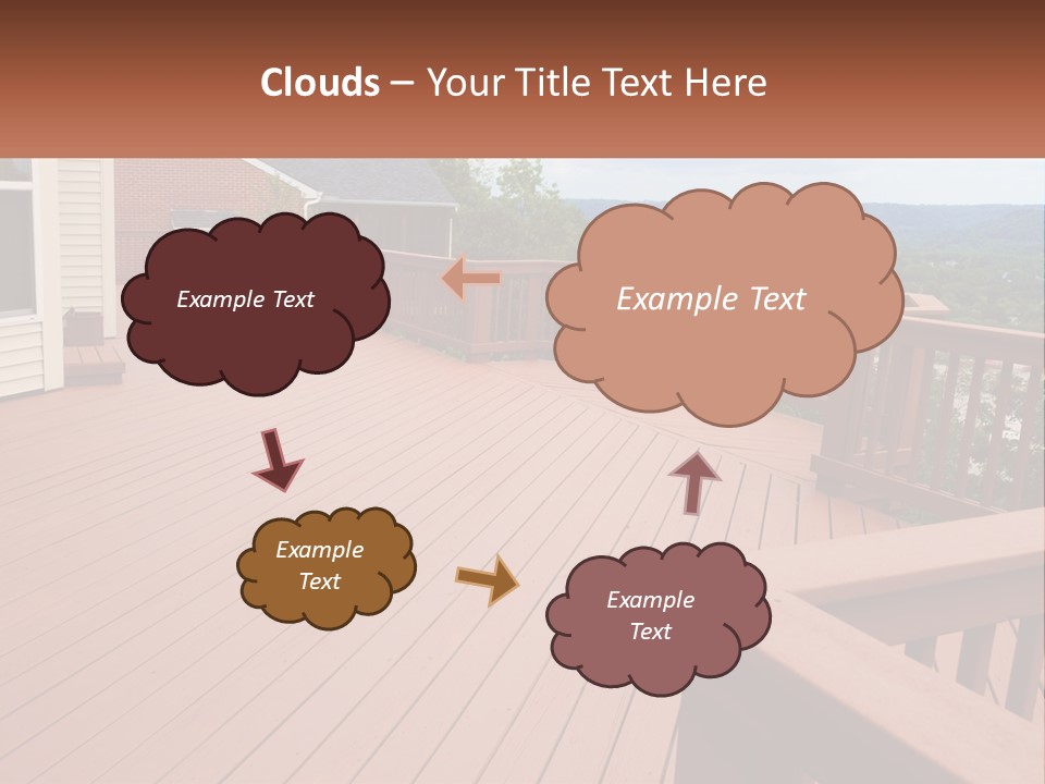 Wooden Summer Balcony With Railings PowerPoint Template