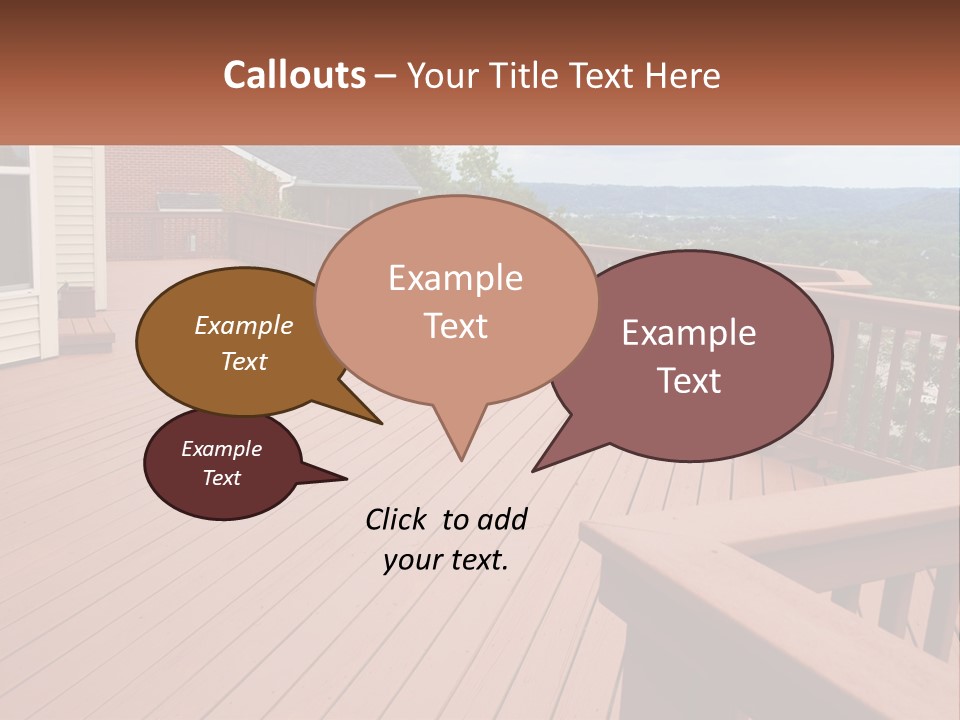 Wooden Summer Balcony With Railings PowerPoint Template