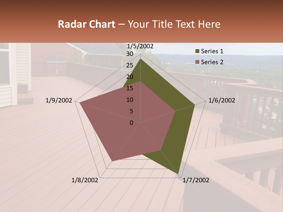 Wooden Summer Balcony With Railings PowerPoint Template