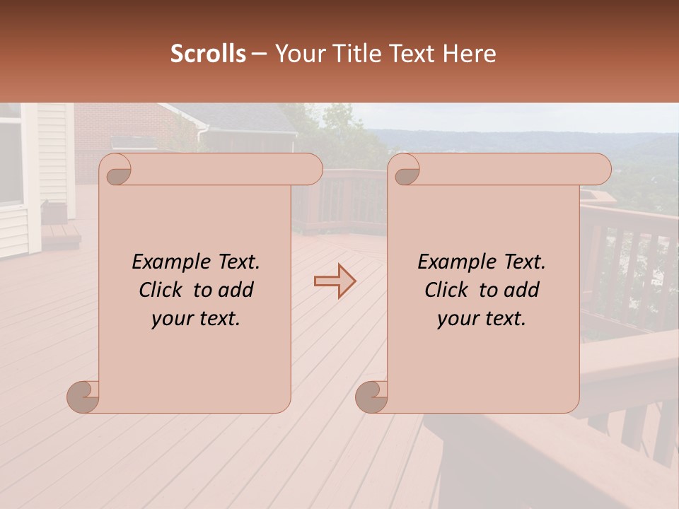 Wooden Summer Balcony With Railings PowerPoint Template