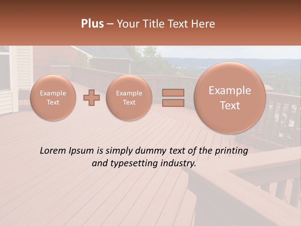 Wooden Summer Balcony With Railings PowerPoint Template