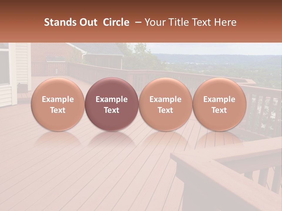 Wooden Summer Balcony With Railings PowerPoint Template