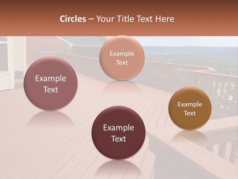 Wooden Summer Balcony With Railings PowerPoint Template