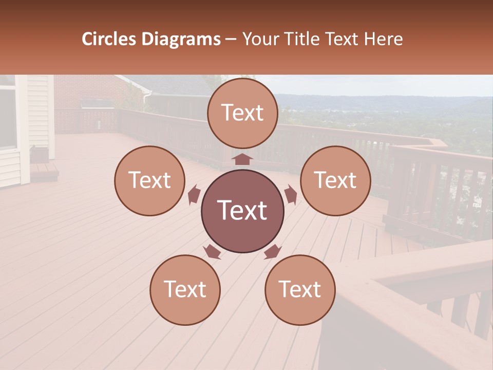 Wooden Summer Balcony With Railings PowerPoint Template