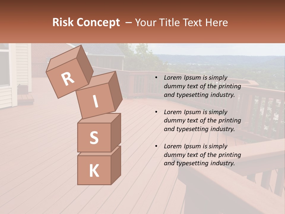 Wooden Summer Balcony With Railings PowerPoint Template