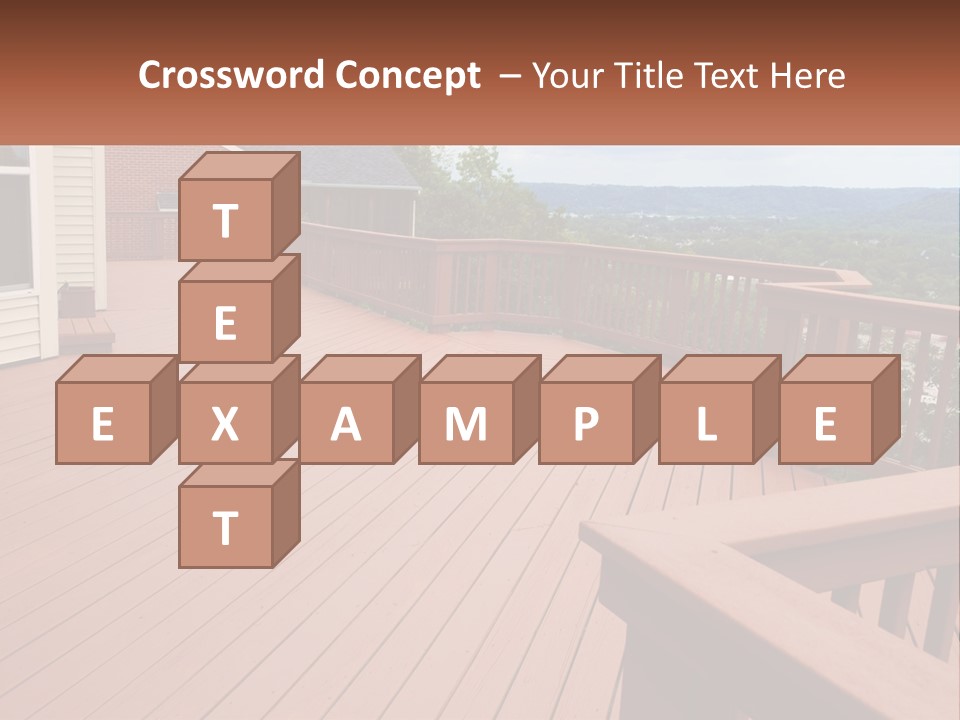 Wooden Summer Balcony With Railings PowerPoint Template