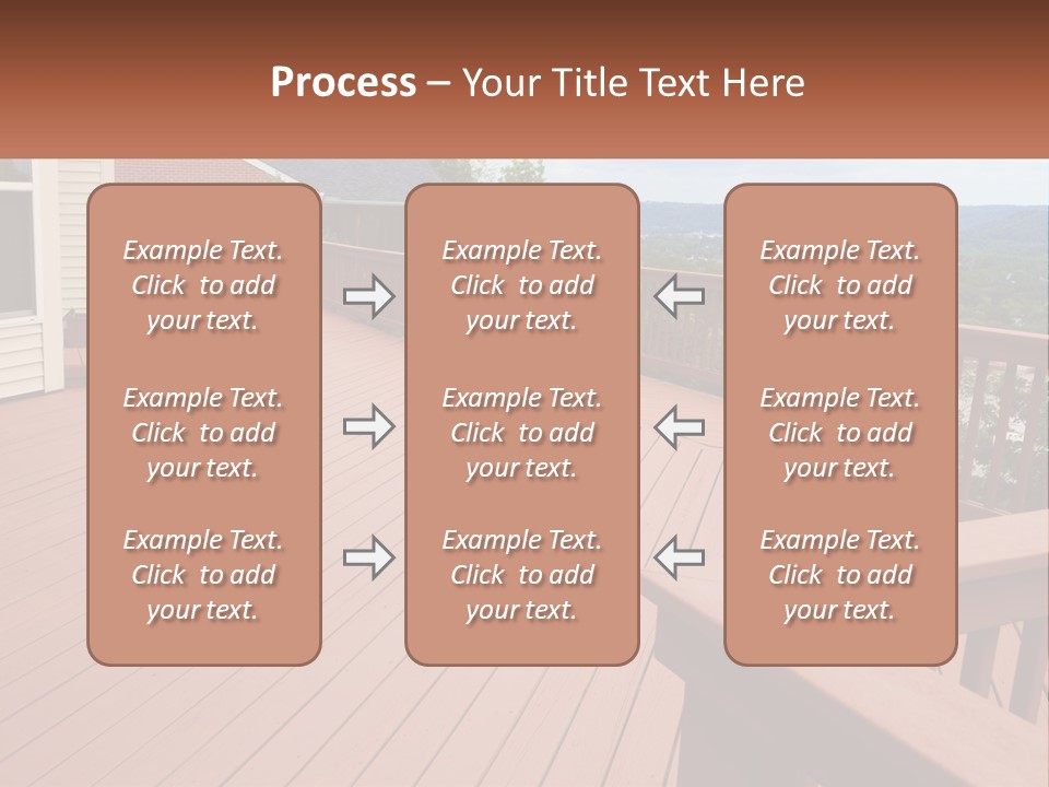Wooden Summer Balcony With Railings PowerPoint Template