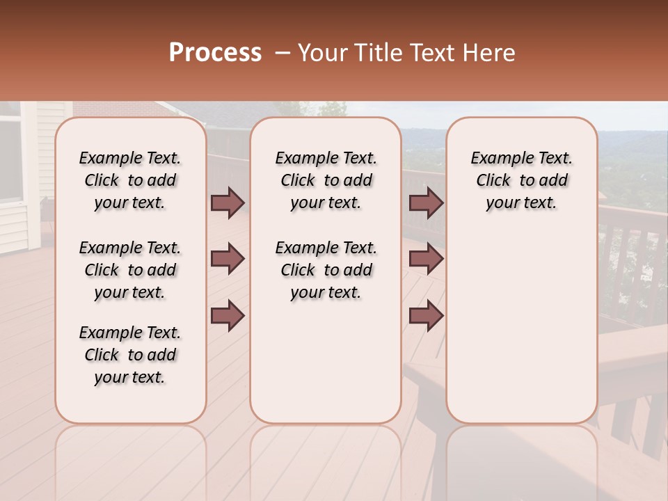 Wooden Summer Balcony With Railings PowerPoint Template