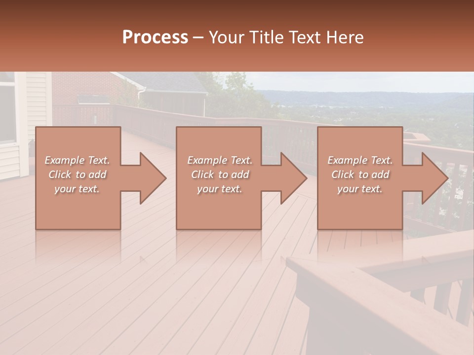 Wooden Summer Balcony With Railings PowerPoint Template