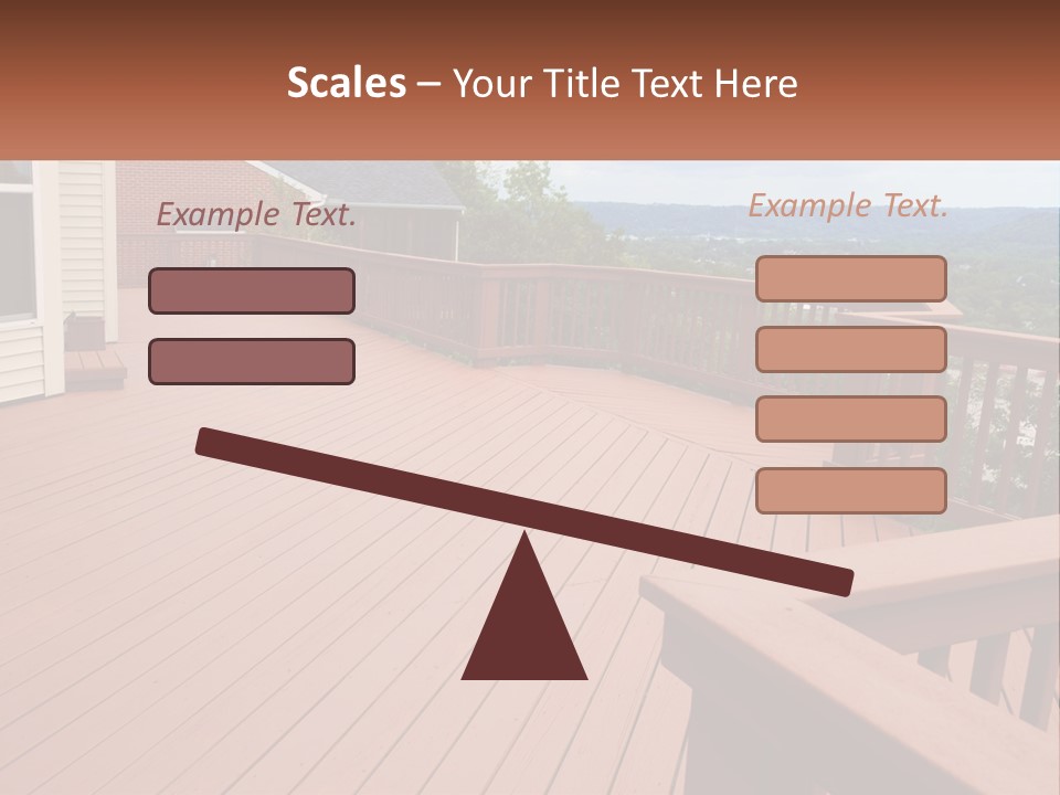 Wooden Summer Balcony With Railings PowerPoint Template