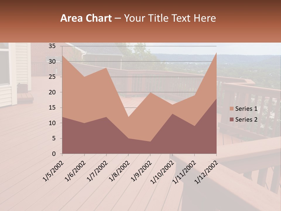 Wooden Summer Balcony With Railings PowerPoint Template